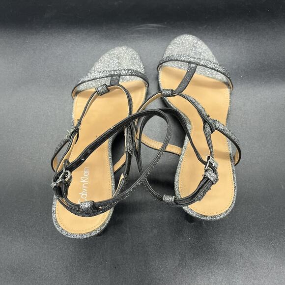Calvin Klein Crewella heel womens 8.5 sparkle glitter party cocktail city - Picture 6 of 8